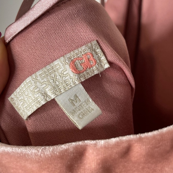 GB Dusty Rose Spaghetti Strap Velvet Romper - Picture 3 of 3